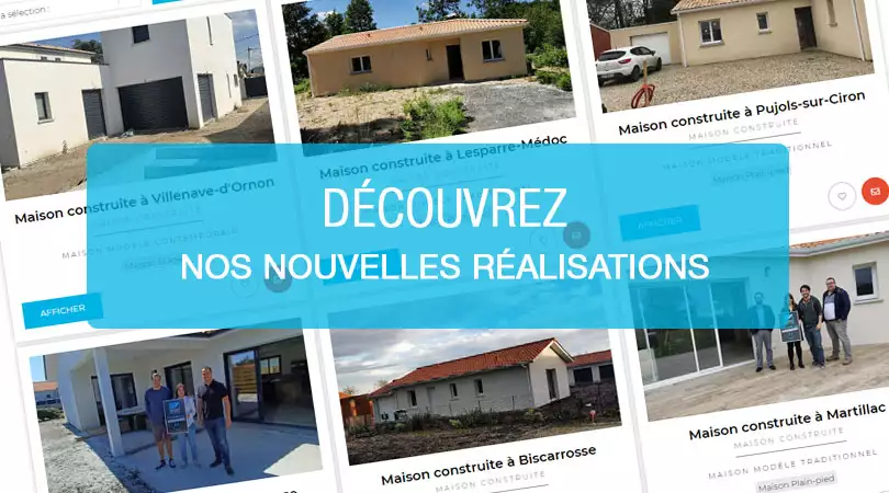 Nouvelles réalisations de maisons pour Demeures d'Aquitaine