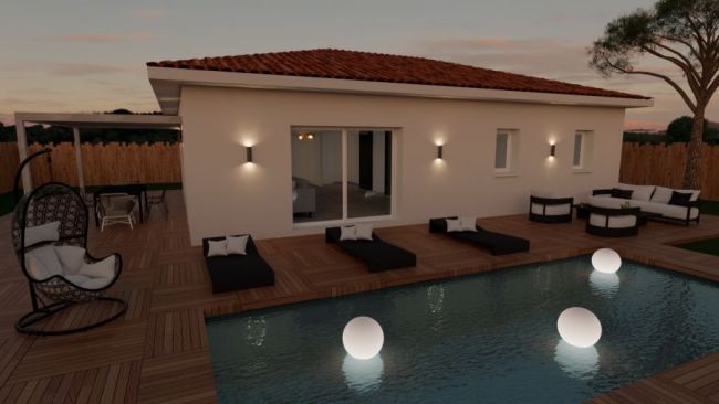 Maison de vacances neuve à Gastes 40160  Plain-pied 3 chambres sur terrain viabilisé proche lac et commodités