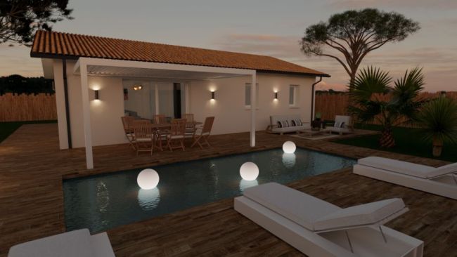Maison neuve de 90 m² à Gastes  Plain-pied 3 chambres sur terrain viabilisé proche écoles et commodités