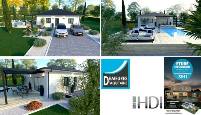 Maison plain pied RE2020 95m2 3 chambres à Verdelais 33490