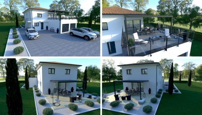 Maison bi famille 2x75m2 double garage avec terrasse accessible à Landiras 33720