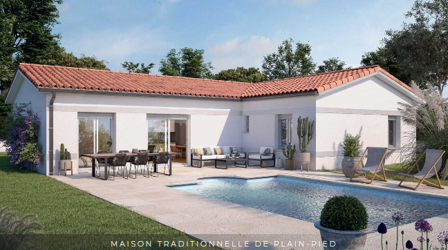Maison contemporaine neuve à La Lande-de-Fronsac – 90 m² sur terrain viabilisé proche écoles et commodités
