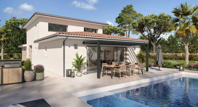 Terrain + maison 120m² étage 4 chambres dont une suite parentale RE2020 Eligibilité PTZ
