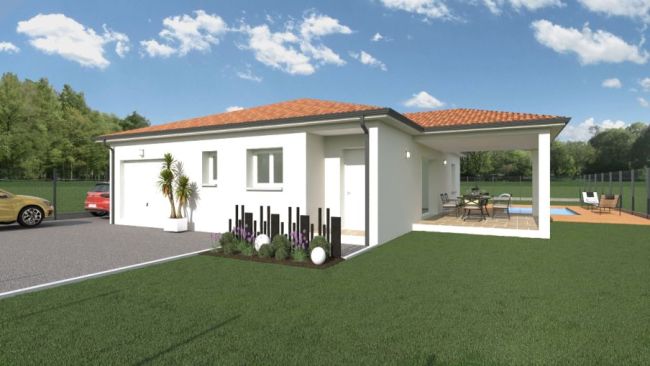 Maison de 90m² avec terrasse couverte et garage sur un terrain de 684m² à BAS-MAUCO