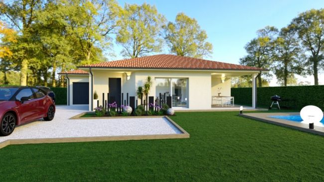Maison 93m² habitable avec garage et terrasse couverte Vielle Saint Girons