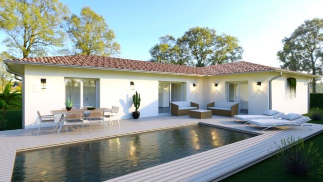 Maison neuve contemporaine à bâtir à Sanguinet  4 pièces sur terrain  proche commodités