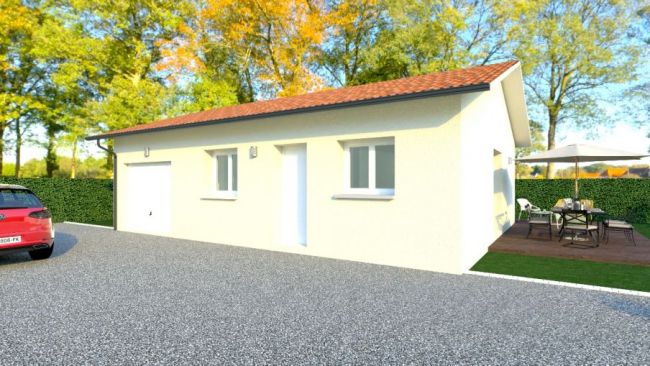 Maison 2 chambres pièce de vie lumineuse et garage à SORBETS (40)