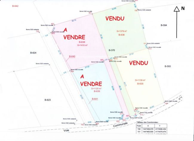 Terrain de 1200 m² sur la commune de Baigneaux