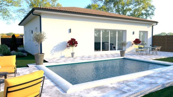 Maison familiale de 4 chambres implantée sur un terrain de 400 m² à Créon (33670)