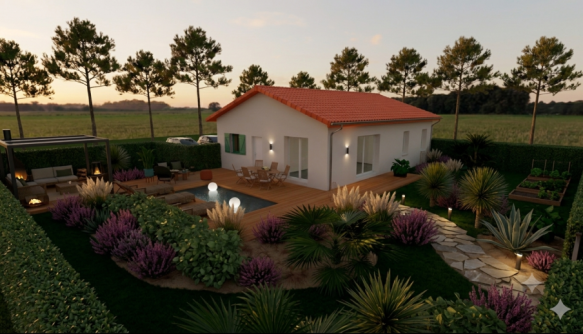 Maison de 80m² et garage (33830)
