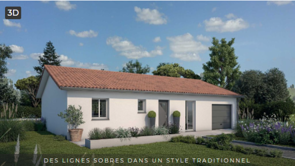 Maison plain-pied 4 pièces à Le Taillan-Médoc : terrain viabilisé 500 m², garage, proche écoles et commodités