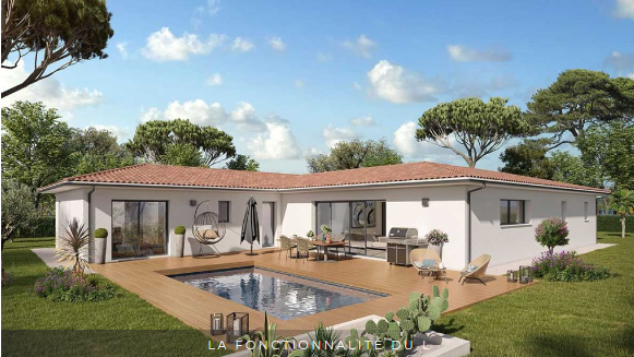 Maison plain-pied contemporaine 4 chambres avec garage sur terrain viabilisé à Saint-Médard-en-Jalles