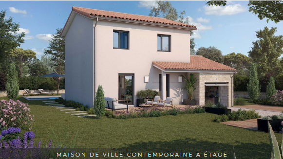Maison contemporaine neuve à étage avec terrain viabilisé de 388 m² à Bruges proche centre, idéale primo-accédants