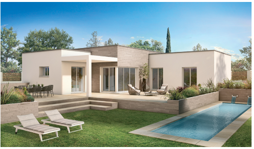 Maison contemporaine plain-pied à Bordeaux avec 4 chambres, suite parentale et garage sur terrain viabilisé de 545 m²