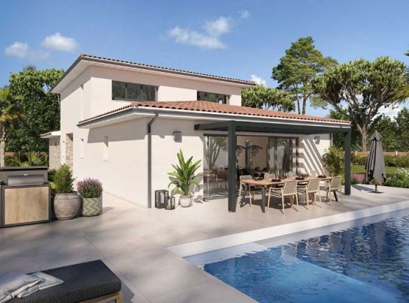 "Maison neuve 4 chambres avec garage sur terrain 520 m² à Saint-Médard-en-Jalles, proche écoles et commerces"