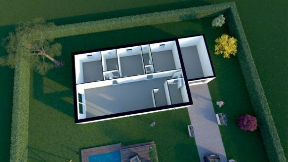 Maison contemporaine 84 m² avec garage sur terrain 600 m² à SAINT MEDARD D'EYRANS 33650