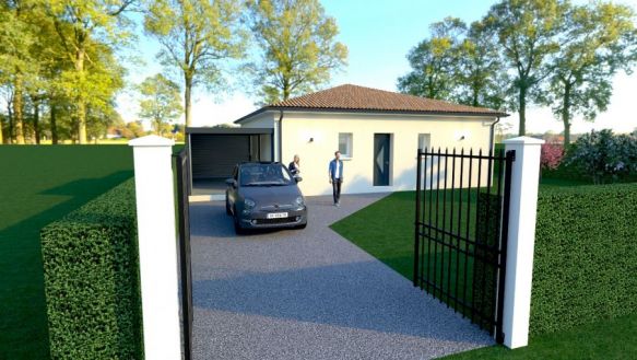 Maison 84 m² + carport 21 m² sur terrain individuel 1670 m² à ILLATS 33720