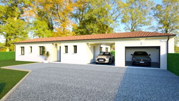 Maison neuve  terrasse couverte  patio  grand garage  abris voiture  terrain de 800m²  SAITN PIERRE DU MONT
