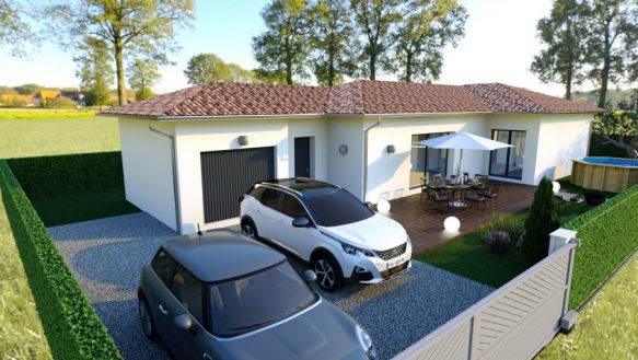 Maison neuve de 105m²  3 chambres dont une suite parentale avec 15m² de garage sur terrain de 500m²  centre Ychoux 40160