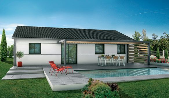 Maison 90m2 de 3 chambres et garage intégré à 25mn de Langon sur beau lotissement à Meilhan Sur Garonne (47180)
