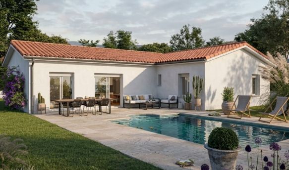 Maison contemporaine de trois chambres plus garage à Onesse et Laharie à deux pas de Lit et Mixe Saint Julien en Born et Mimizan situé à proximité de l’A63 entre Bordeaux et Bayonne (40110)