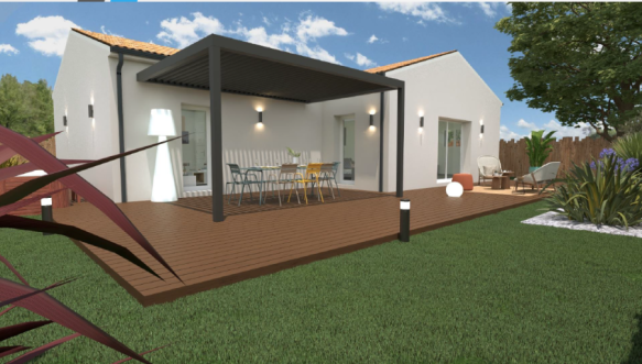 Maison en L de 90m² avec garage et suite parentale (33460)