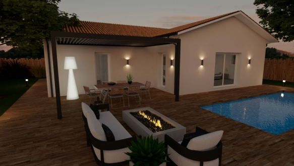 Maison contemporaine 90 m² à Ychoux – 3 chambres, suite parentale, terrain 602 m² avec garage