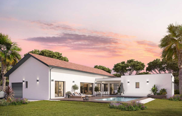 Terrain + maison 110m² habitable avec garage 15m² 4 chambres RE2020 Eligibilité PTZ