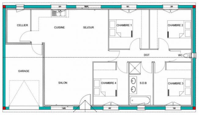 Plan modèle Eucalyptus 95 m2