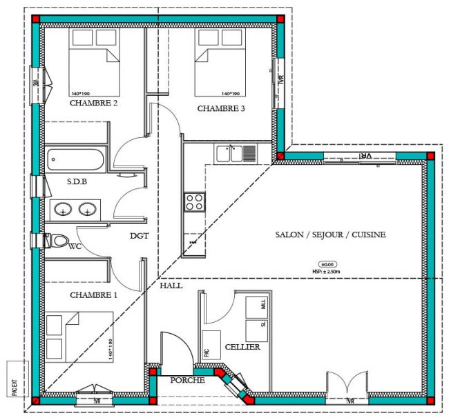 Plan maison Melèze 85 m²