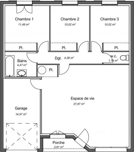 Plan Philao 2D 80 m²