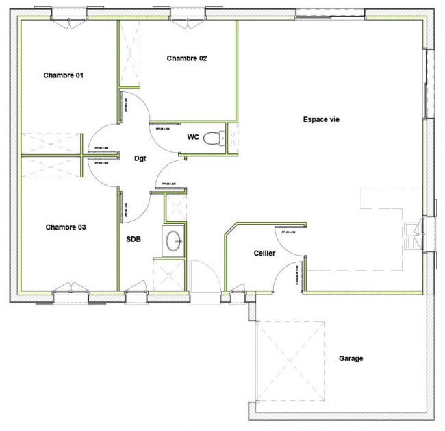 Modèle Alizée - Plan maison 90 m2