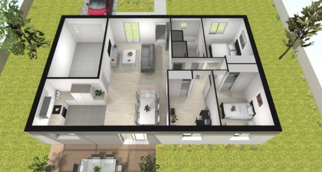 Plan axonomètrique modèle de maison Magnolia