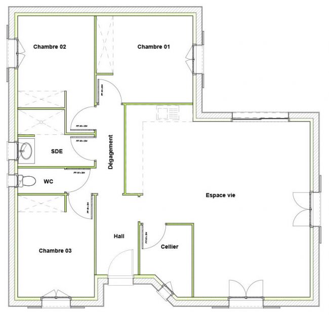 Modèle Estival - Plan maison 85 m2