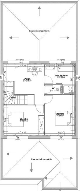 Plan de maison Cytise - R1 - Demeures d'Aquitaine