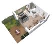 Cocoon 1 - Plan axonometrique - Studio de jardin - 30 m² - Demeures d'Aquitaine