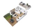 Cocoon 1B - Plan axonometrique - Studio de jardin - 30 m² - Demeures d'Aquitaine