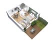 Cocoon 2 - Plan axonometrique - Petite maison 1 chambre - 42 m² - Demeures d'Aquitaine