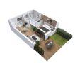 Cocoon 3 - Plan axonometrique - 1 chambre - 44 m² - Demeures d'Aquitaine