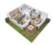 Cocoon 4 : Plan axonometrique - 2 chambres - 50 m² - Terrasse - Demeures d'Aquitaine