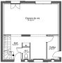 Plan 2D modèle de maison Acacia à étage - RDC - 3 chambres