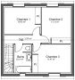 Plan 2D modèle de maison Acacia à étage - R1 - 3 chambres