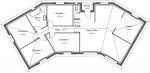 Plan 2D modèle de maison Cèdre - 110 m² - 4 chambres