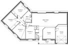 Plan 2D maison en V Ébène 99 m² - 4 chambres + garage