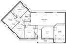 Plan 2D modèle de maison Ébène - 99 m² - 4 chambres + garage