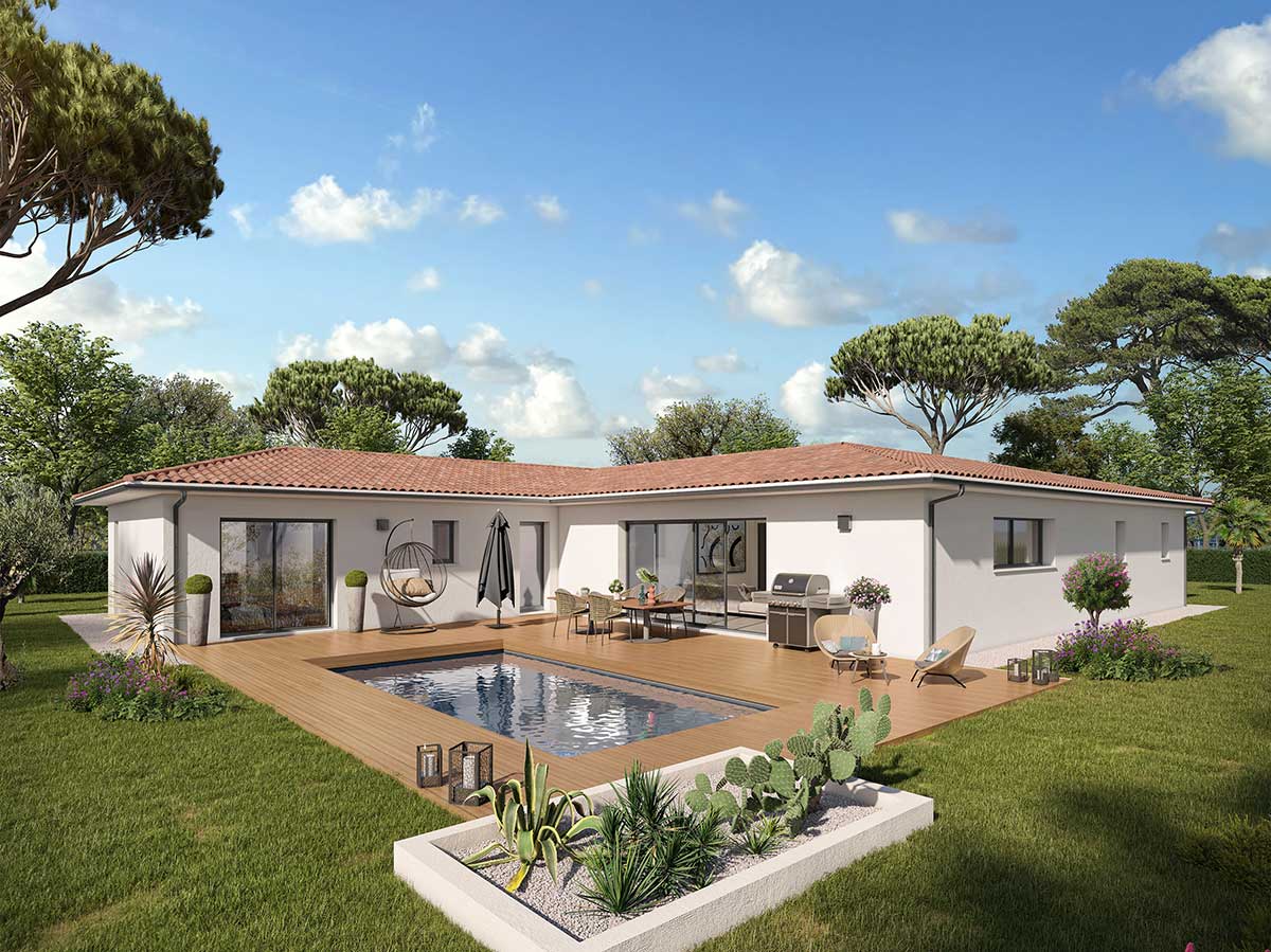 Modèle de maison en L Abélia