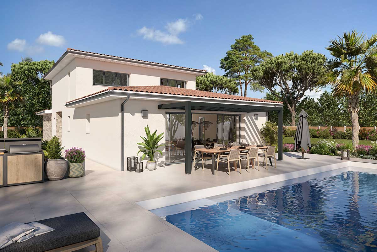 Modele de maison contemporaine Cytise à étage -Demeures d'Aquitaine