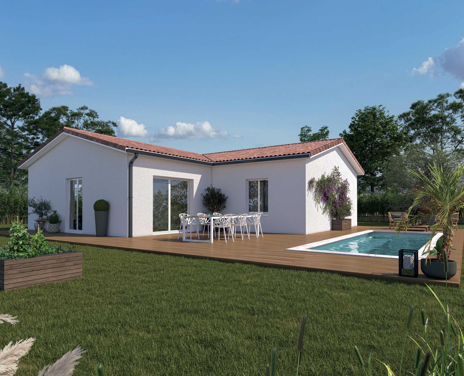 Modèle maison plain-pied traditionnelle - Estival - Demeures d'Aquitaine
