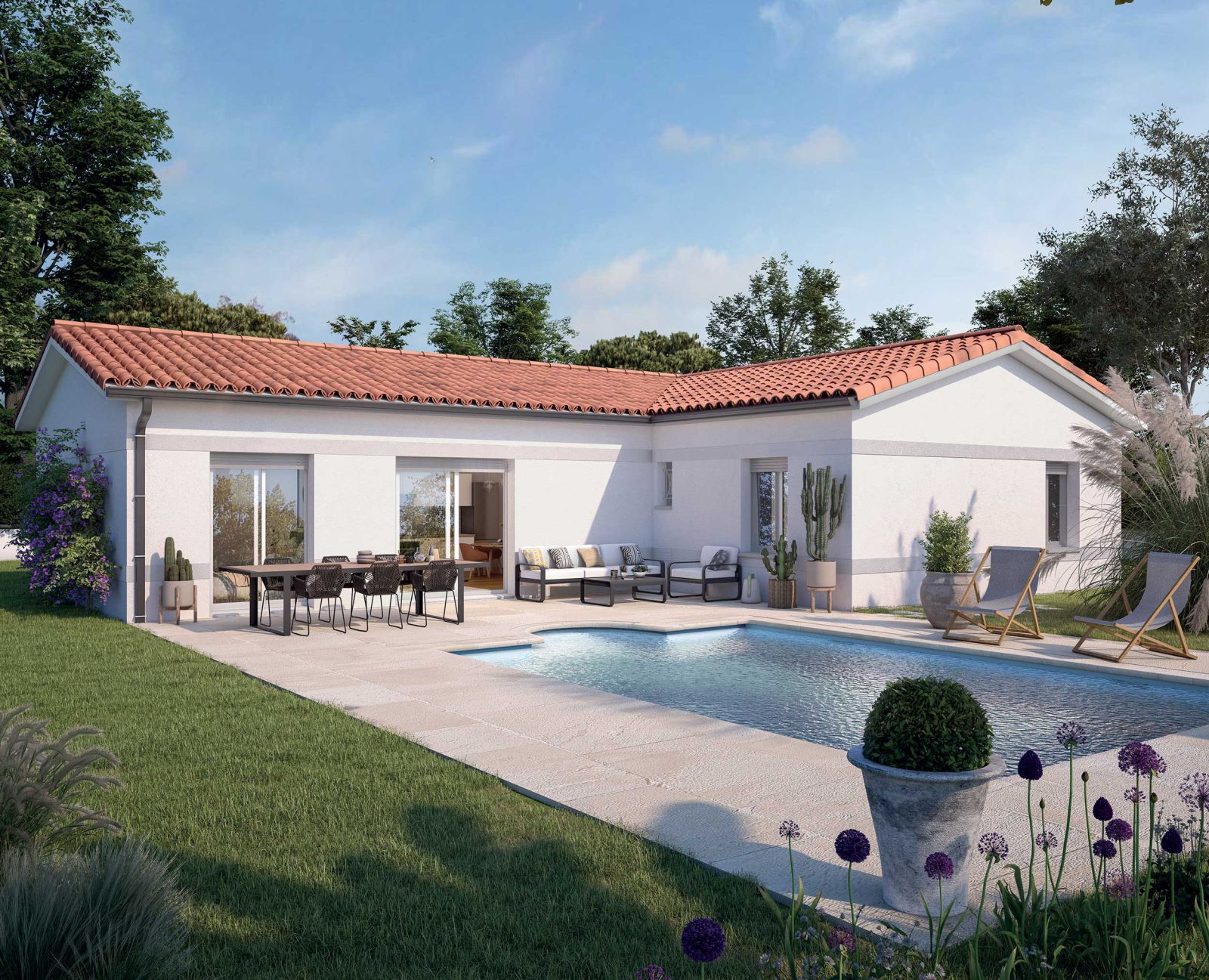Modèle maison plain-pied traditionnelle - Meleze - Demeures d'Aquitaine