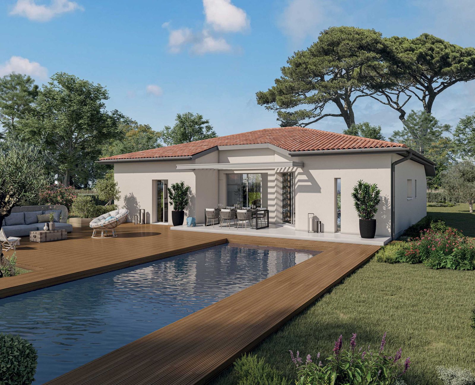 Maison contemporaine plain pied Demeures d'Aquitaine - Modèle Orme